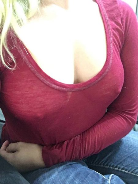 amateur hot mom not wearing a bra and letting her nipples poke through her thin shirt